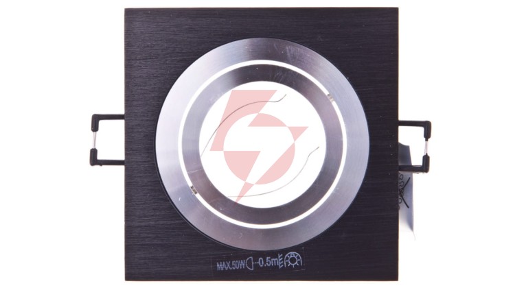 Oprawa punktowa 1x50W GX5,3 IIIkl. 12V IP20 SEIDY CT-DTL50-B kwadratowa czarna 18289