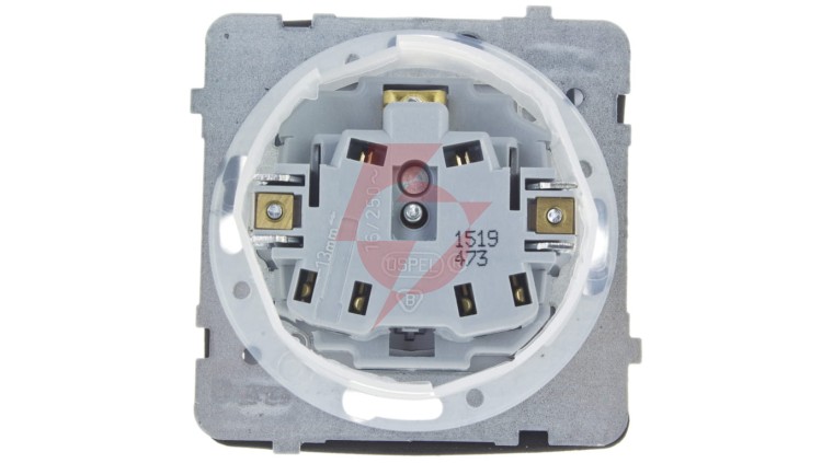KARO Gniazdo bryzgoszczelne z/u IP44 klapka biała GPH-1SZ/m/00/w
