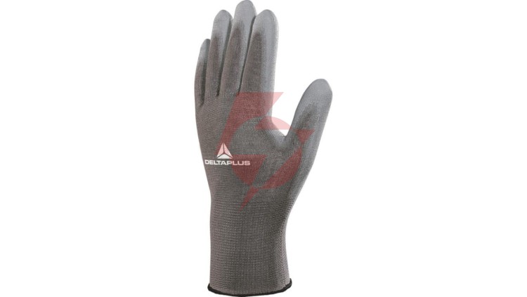 Rękawice dziane z poliestru (100), dłoń powlekana Poliuretanem, ścieg 13 szare rozmiar 10 VE702PG10