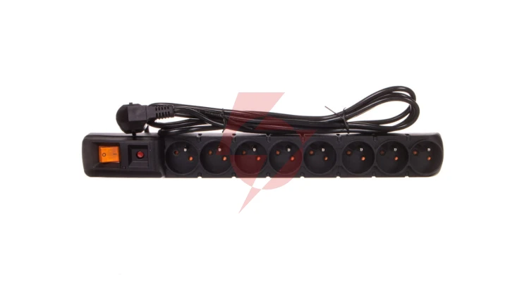 Przedłużacz przeciwprzepięciowy 8-gniazd z/u ACAR S8 FA RACK 19 3m czarny