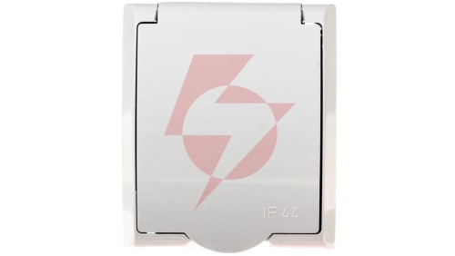 FALA Gniazdo hermetyczne pojedyncze z/u IP44 klapka biała GNH-1HZ/00/w