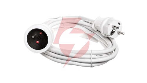 Kabel przedłużający (przedłużacz) 3m biały 1x230V H05VV-F3G1,5 1168434
