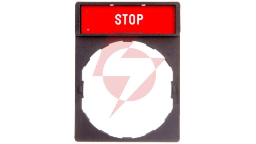 Szyld opisowy 30x40mm z etykietą 8x27mm STOP ZBY2304