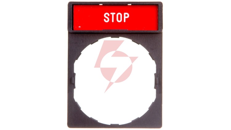 Szyld opisowy 30x40mm z etykietą 8x27mm STOP ZBY2304