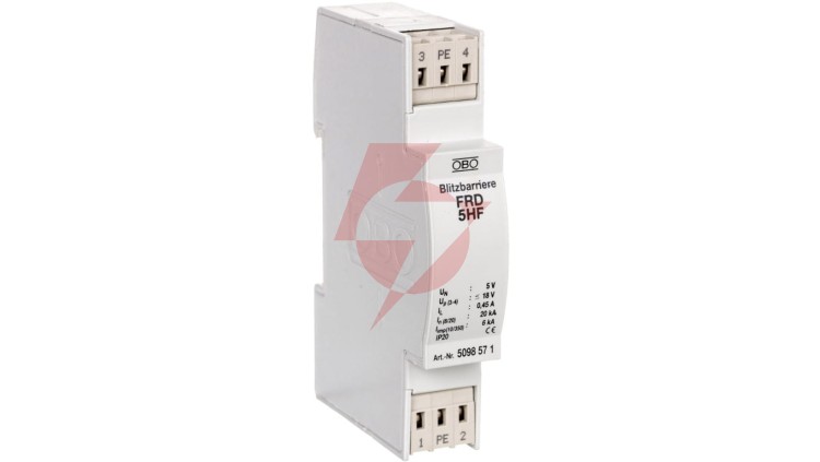 Ogranicznik przepięć dla systemów dwużyłowych 4VAC/6VDC 9kA 18kV FRD 5 HF 5098571