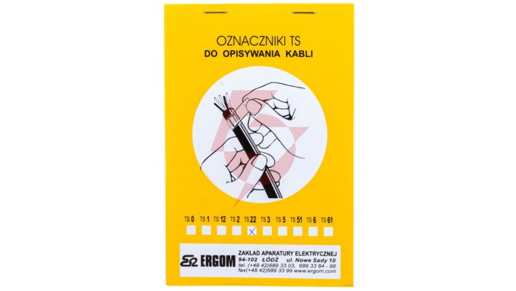 Oznacznik do opisywania ręcznego TS 22 biały E04ZP-02010101000 /280szt./