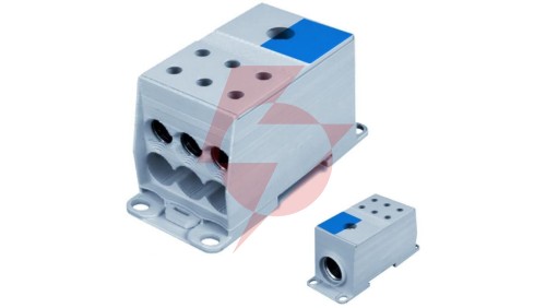 Blok rozdzielczy AL/CU 1-potencjałowy 175A we 1x95-240mm2 wy 6x10-50mm niebieski AUX38503N
