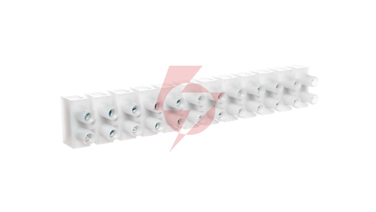 Listwa zaciskowa gwintowa 12-torowa 10mm2 poliamidowa PA66 z podkładką biała 89094110