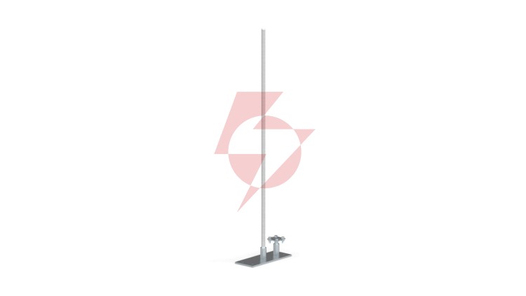 Maszt odgromowy z podstawą metalową 100x250mm aluminiowy 43.1/M AL /1m/ /94381009/