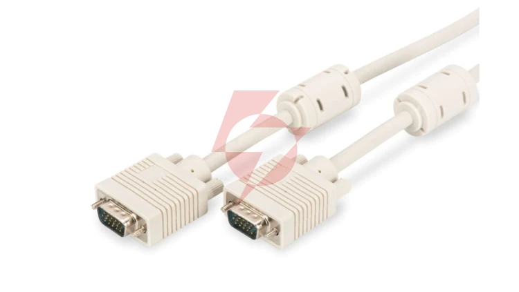 Kabel połączeniowy VGA Typ DSUB15/DSUB15, M/M beżowy 10m AK-310103-100-E