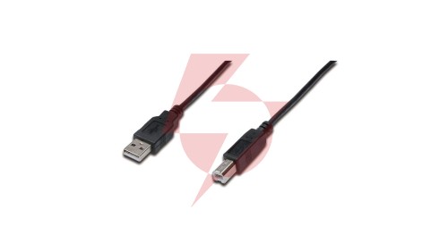Kabel połączeniowy USB 2.0 Typ USB A/USB B, M/M czarny 1,8m AK-300102-018-S