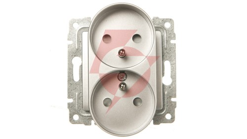 VENA Gniazdo podwójne z/u z przesłonami aluminium 514047