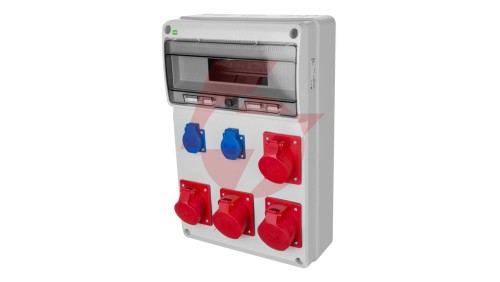 Rozdzielnica budowlana RS-13 13-mod. 2x2P+Z, 2x16A/5P, 2x32A/5P, IP44 bez zabezpieczeń 6251-00
