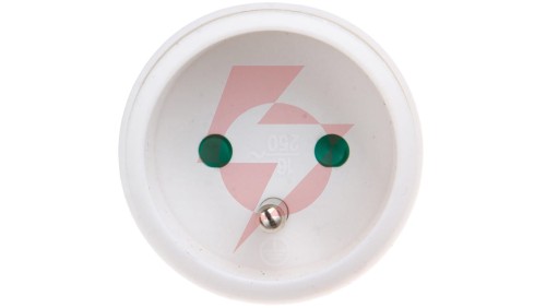 Gniazdo przenośne proste 10/16A 250V 2P+Z z uchwytem białe EM-FBYC-01 P0045