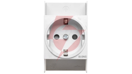 Gniazdo modułowe Schuko 10/16A 250V AC na szynę I kl. izolowane SN016