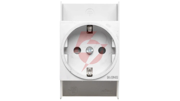 Gniazdo modułowe Schuko 10/16A 250V AC na szynę I kl. izolowane SN016