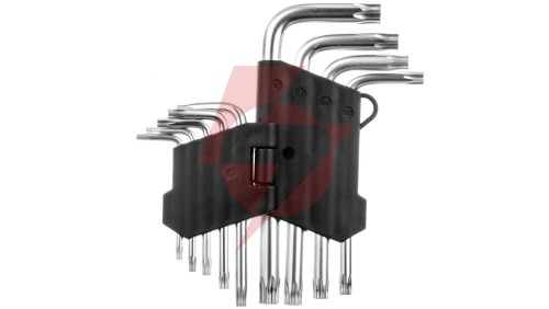 Klucze Torx krótkie T10-T50 stal CrV (zestaw 9 szt.) 35D960