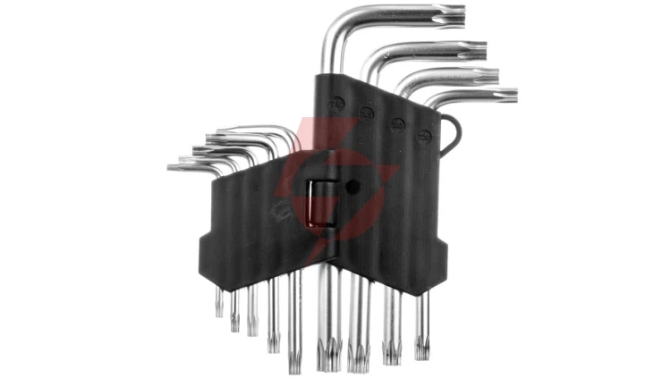 Klucze Torx krótkie T10-T50 stal CrV (zestaw 9 szt.) 35D960