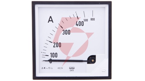 Amperomierz analogowy tablicowy 400/800A do przekładnika 400/5A 96x96mm IP50 C3 K=90 st. EA19N F42100000000