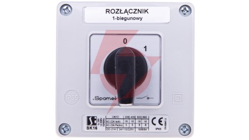 Łącznik krzywkowy 0-1 1P 16A w obudowie SK16-1.825OB11