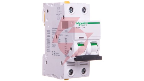 Wyłącznik nadprądowy 2P D 4A 6kA AC iC60N-D4-2 Acti9 A9F05204