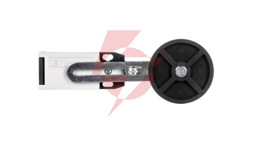 Wyłącznik krańcowy dźwignia regulowana z rolką, rolka gumowa 50x10mm, obudowa z tworzywa, 1R 1Z zestyki migowe KBF3S11