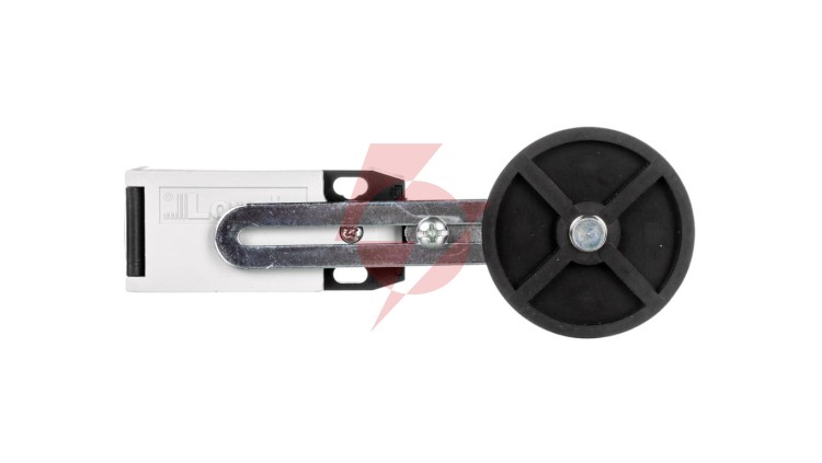 Wyłącznik krańcowy dźwignia regulowana z rolką, rolka gumowa 50x10mm, obudowa z tworzywa, 1R 1Z zestyki migowe KBF3S11