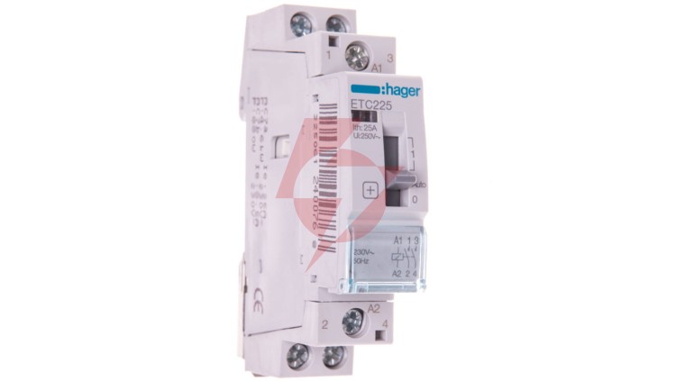 Stycznik taryfowy ze sterowaniem ręcznym 25A 2Z 0R 230V AC ETC225