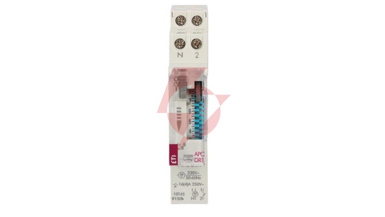 Zegar sterujący analogowy 1-kanałowy 16A 230V AC dobowy z rezerwą min. 100h APC-DR1 002472002