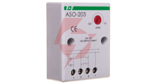 Automat schodowy z przeciwblokadą 16A 0,5-10min 24V AC ASO-203
