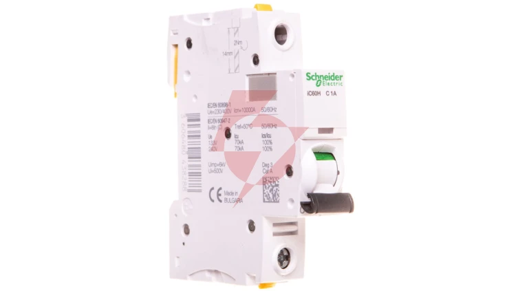 Wyłącznik nadprądowy 1P C 1A 10kA AC iC60H-C1 Acti9 A9F07101