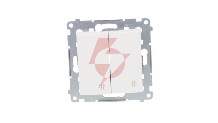 Simon 54 Łącznik krzyżowy podwójny 10AX 250V, szybkozłącza, biały DW7/2.01/11