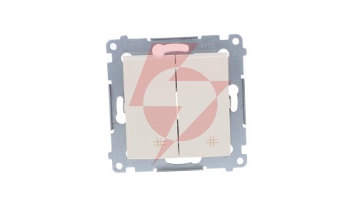 Simon 54 Łącznik krzyżowy podwójny 10AX 250V, szybkozłącza, krem DW7/2.01/41