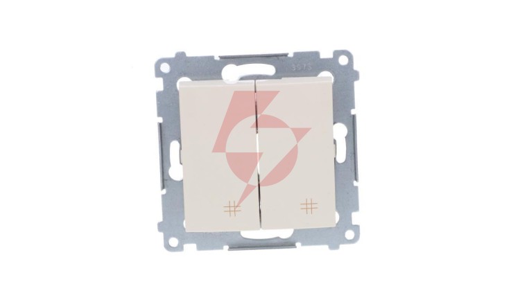 Simon 54 Łącznik krzyżowy podwójny 10AX 250V, szybkozłącza, krem DW7/2.01/41