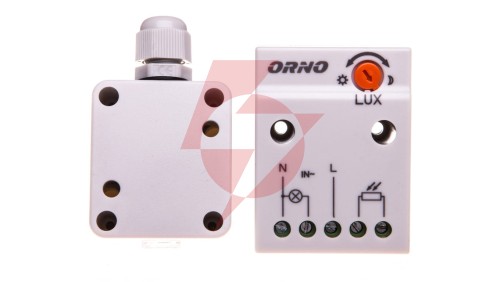 Czujnik zmierzchowy z zewnętrzną sondą w puszce 2300W 2-100lx IP65/IP20 biały OR-CR-232