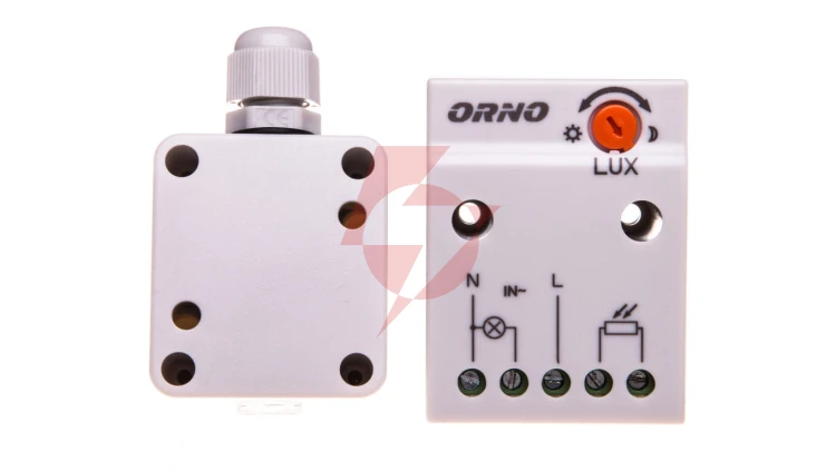 Czujnik zmierzchowy z zewnętrzną sondą w puszce 2300W 2-100lx IP65/IP20 biały OR-CR-232