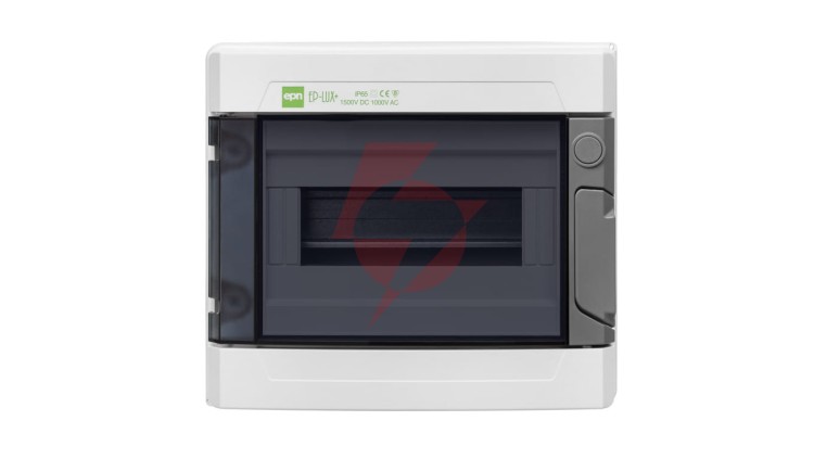 Rozdzielnica hermetyczna EP-LUX natynkowa 1x8 1500V DC 1000V AC PE+N dymny IP65 1961-01