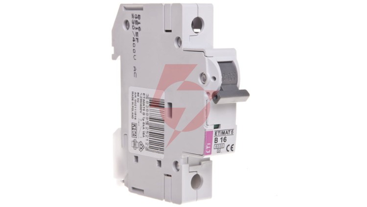 Wyłącznik nadprądowy 1P B 16A 6kA AC ETIMAT 6 002111516