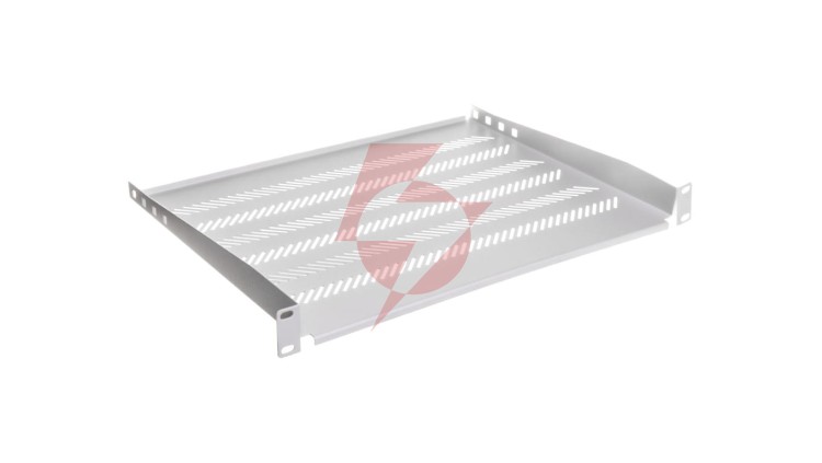 Półka 19cali 1U G/350 szary (RAL 7035) z podporą TN-19-350-1U-GY