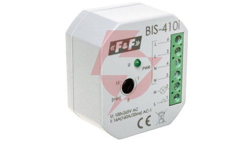Przekaźnik impulsowy z wyłącznikiem czasowym 230V AC 16A Inrush BIS-410-LED