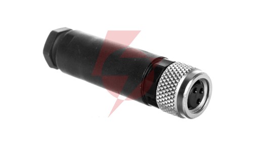 Gniazdo wtykowe 3-pinowe proste M8 mosiądz przyłącze 0,14-0,5mm2 SACC-M 8FS-3CON-M-SW 1506888