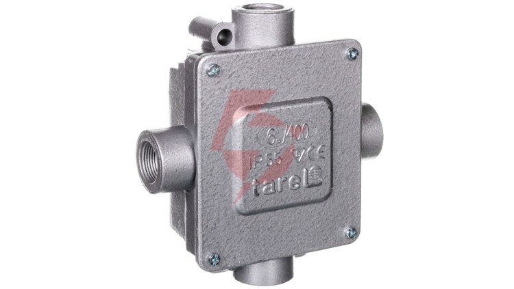 Puszka odgałęźna metalowa 5-torowa 6mm2 4 wejścia P16 IP55 024