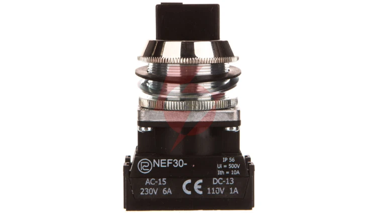 Przełącznik 3 położeniowy pokrętło 30mm czarny 2Z bez samopowrotu W0-NEF30-TPC 2X S