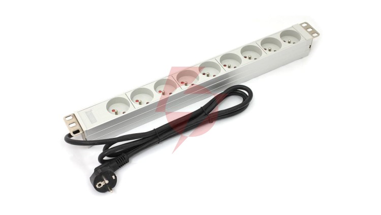 Listwa zasilajaca do szaf 19 cali (PDU) 1U 9x 2P+Z kabel 1,8m A-19-STRIP-3-IMP