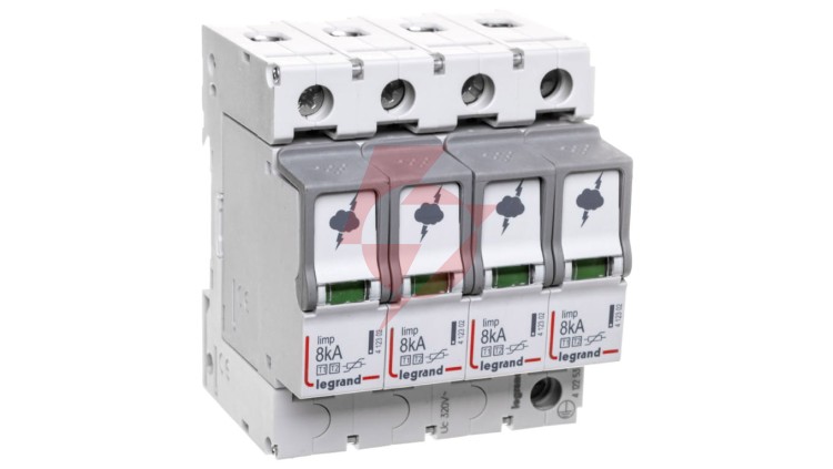 Ogranicznik przepięć Typ T1+T2 4P 8kA 1,3kV ON 300 TT, TN (TNC, TNS) 412253