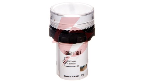 Lampka sygnalizacyjna MB z LED, monoblok, 230V AC, płaski klosz, biała T0-MBSD220B