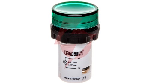Lampka sygnalizacyjna MB z LED, monoblok, 24V AC/DC, płaski klosz, zielona T0-MBSD024Y