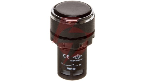 Przycisk sterowniczy monoblok, kryty, niestabilny, 1NO, czarny T0-MB100DH