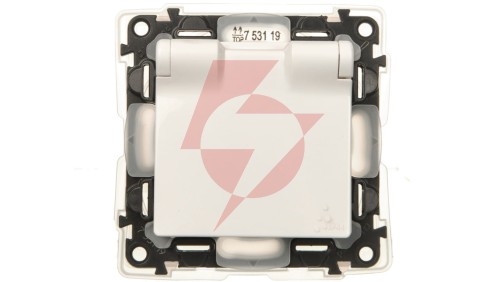 VALENA LIFE Gniazdo pojedyncze z/u 2P+Z SCHUKO IP44 z przesłonami biały 753119