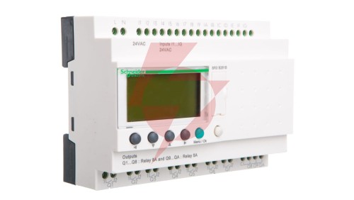 Przekaźnik inteligentny modułowy Zelio Logic - 24 we/wy - 24 V AC - zegar - wyświetlacz SR3B261B